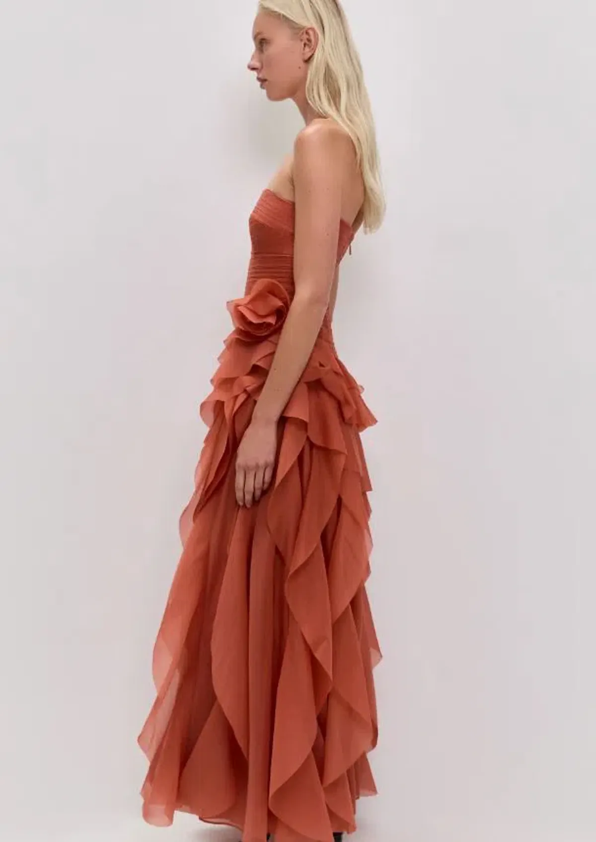 Aje Canyon Gown in Coral Clay Size 10 - Image 2