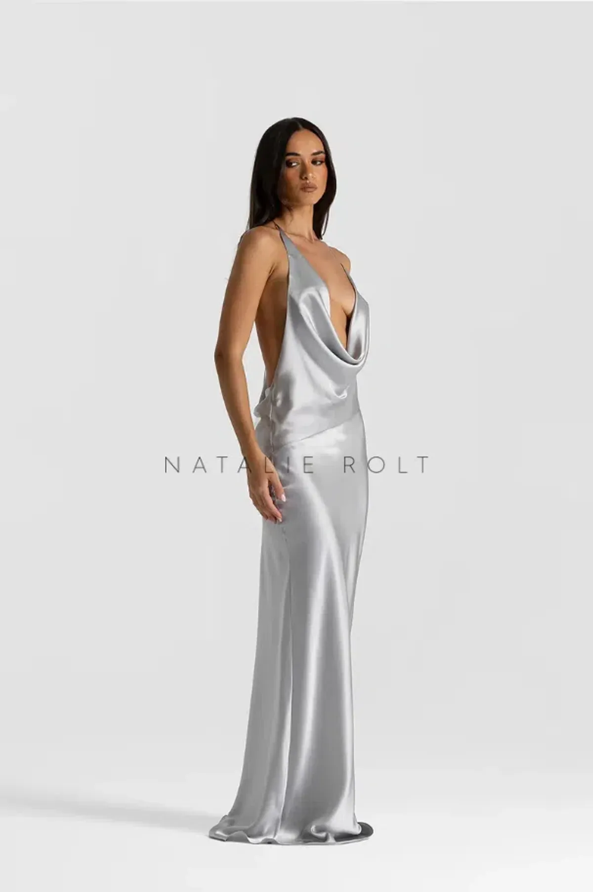 Natalie Rolt Gabi Gown Silver size 6  - Image 3