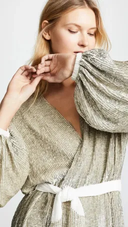 Retrofete Gabrielle Robe Dress Champagne Size 6 for rent on The Volte - image 2