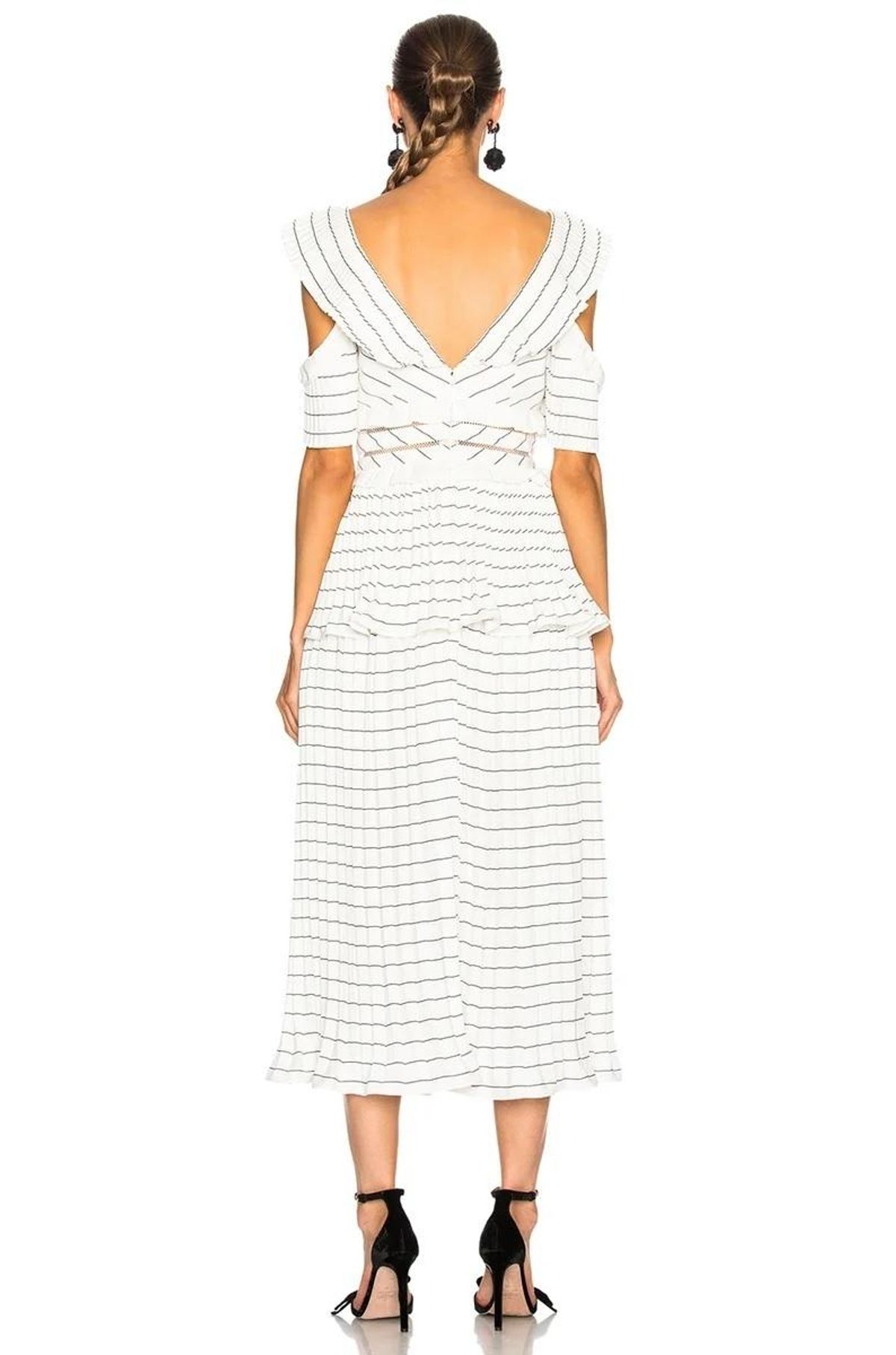 Self Portrait Monochrome Stripe Dress Size 6 - Image 5