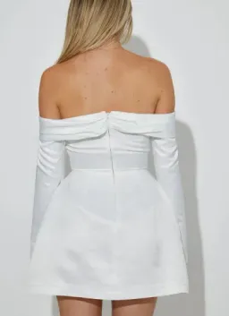 Odd Muse The Ultimate Muse Satin Bardot Mini Dress  for rent on The Volte - image 2