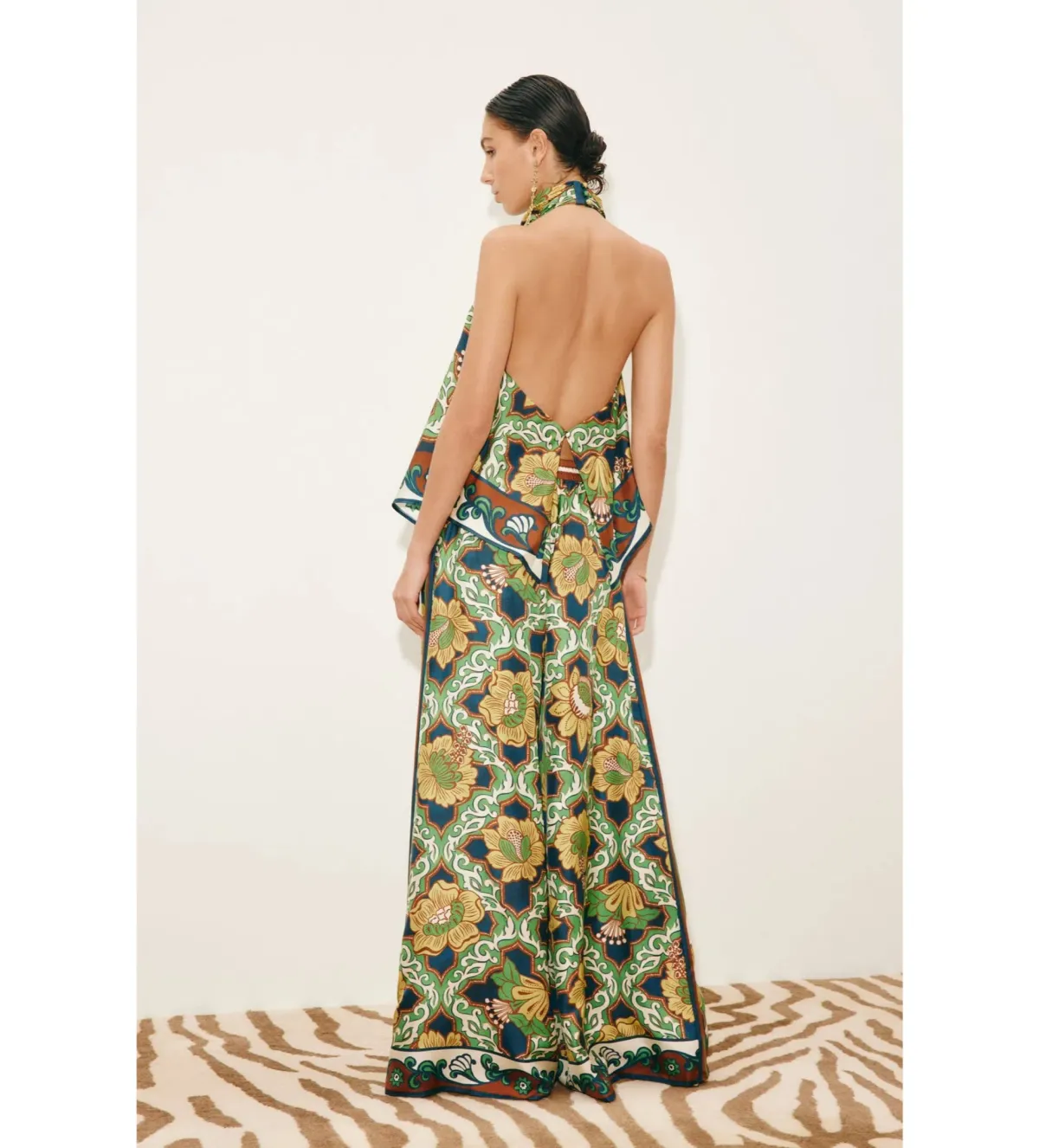 Alemais Liana Silk Top and Palazzo Pant Set in Print Size AU10 - Image 3