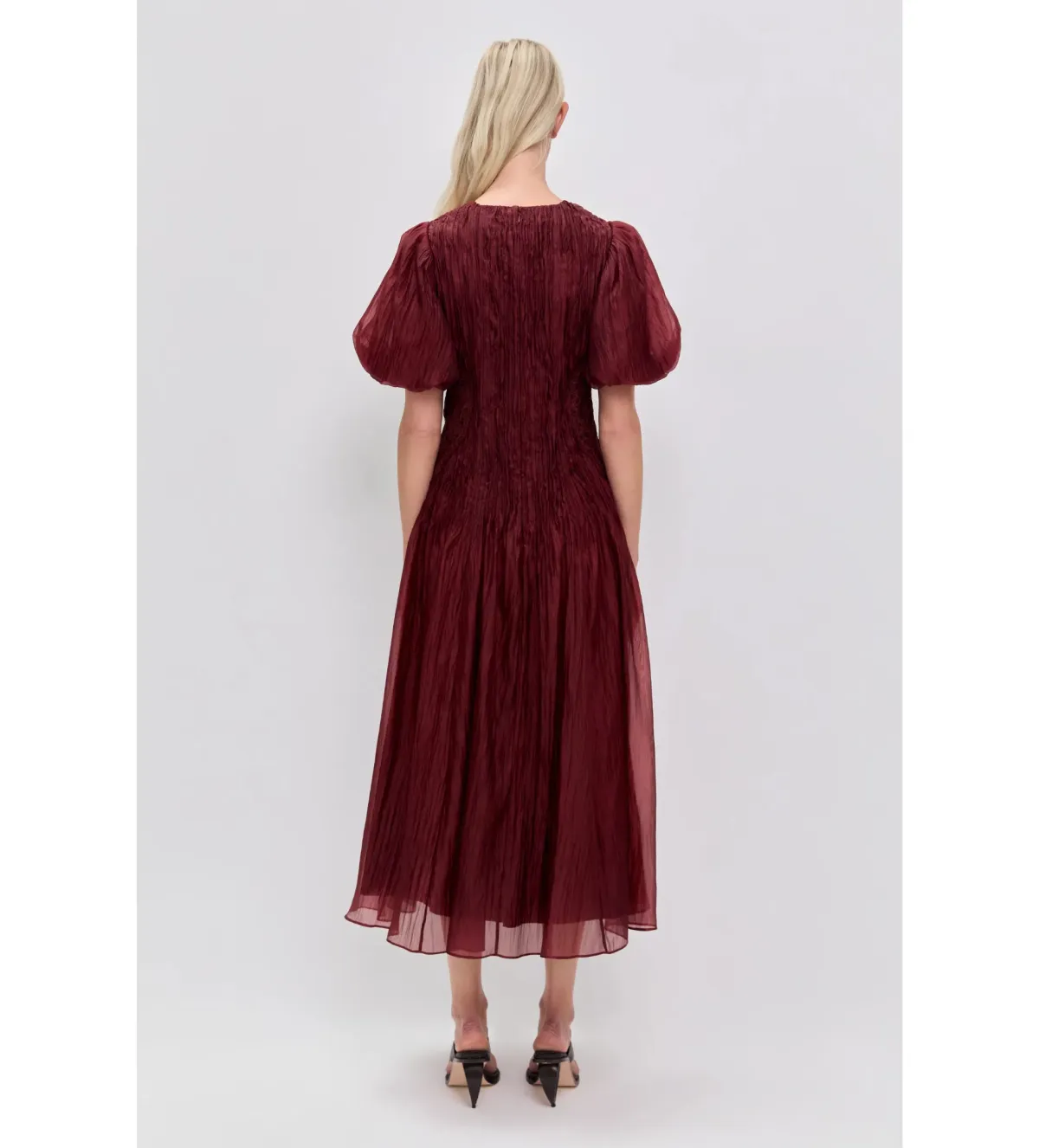 Aje Ophelia Lace Midi Dress in Mahogany Size AU10 - Image 3