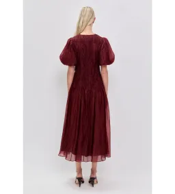 Aje Ophelia Lace Midi Dress in Mahogany Size AU10 for rent on The Volte - image 3