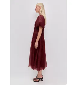 Aje Ophelia Lace Midi Dress in Mahogany Size AU10 for rent on The Volte - image 2