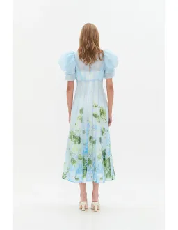 Aje Clementine Midi Dress Blue Hydrangea Size 14 for rent on The Volte - image 3
