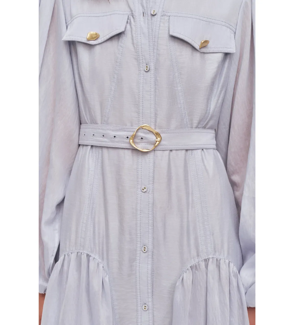 Aje Colide Maxi Shirt Dress French Blue Size 10 - Image 3