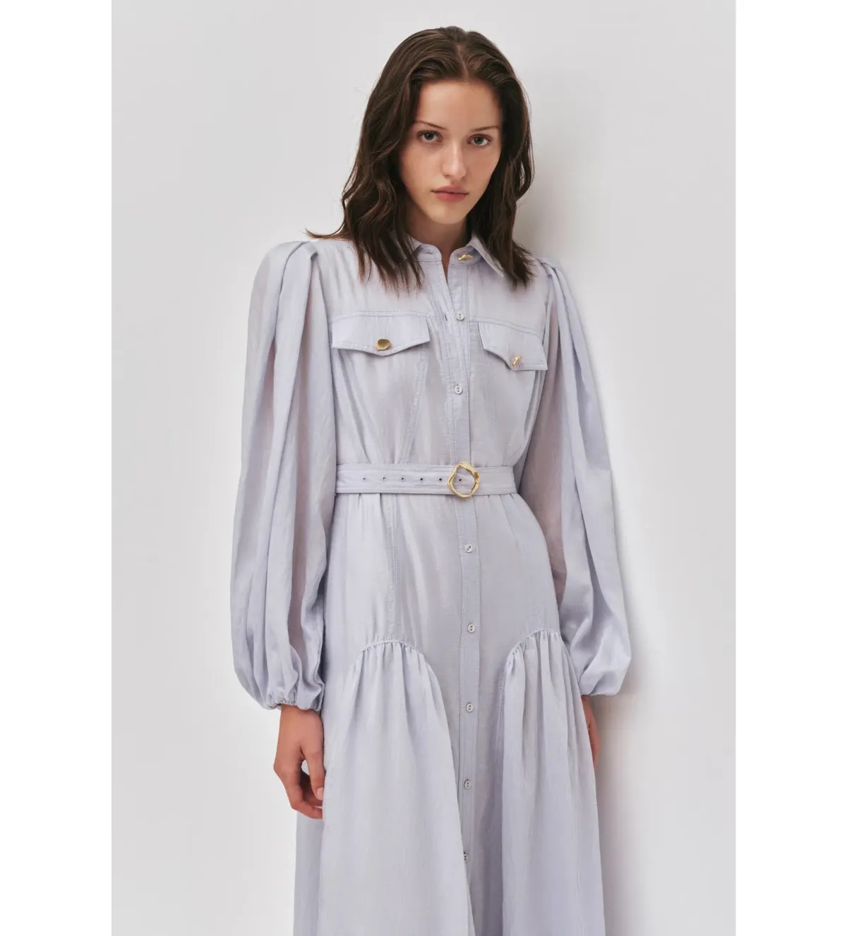 Aje Colide Maxi Shirt Dress French Blue Size 10 - Image 2