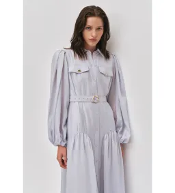 Aje Colide Maxi Shirt Dress French Blue Size 10 for rent on The Volte - image 2