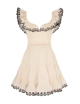 Zimmerman Embroidered Frilled Mini Dress for rent on The Volte - image 1