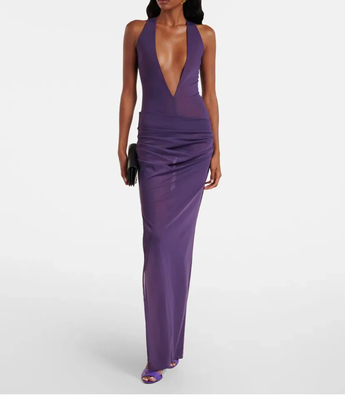  Alex Perry Maxi Dress / Sheer gown in purple in AU 6 (Fits AU 6-8) - Image 1