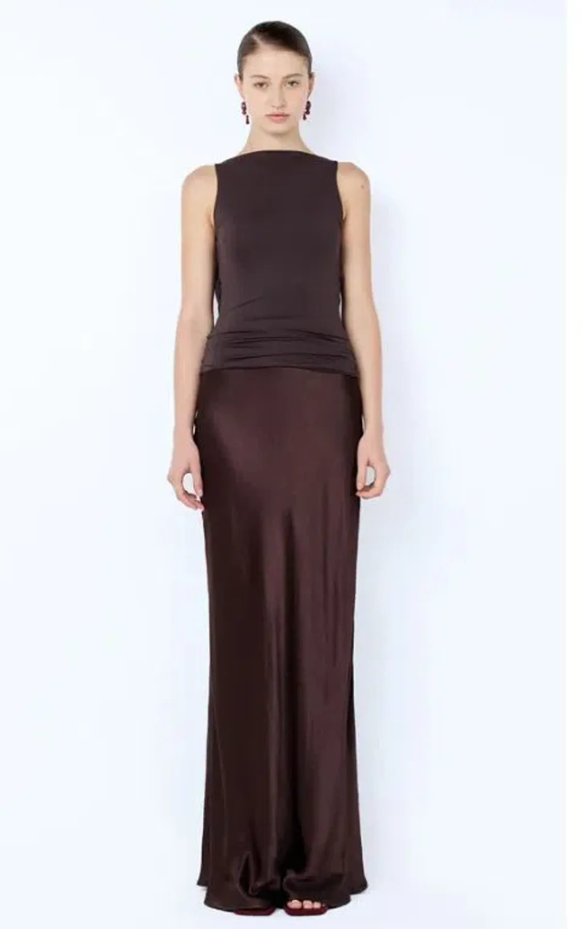 Bec and Bridge Mirabelle Cowl Neck Maxi Dress in Dark Chocolate Size 8 - Image 1