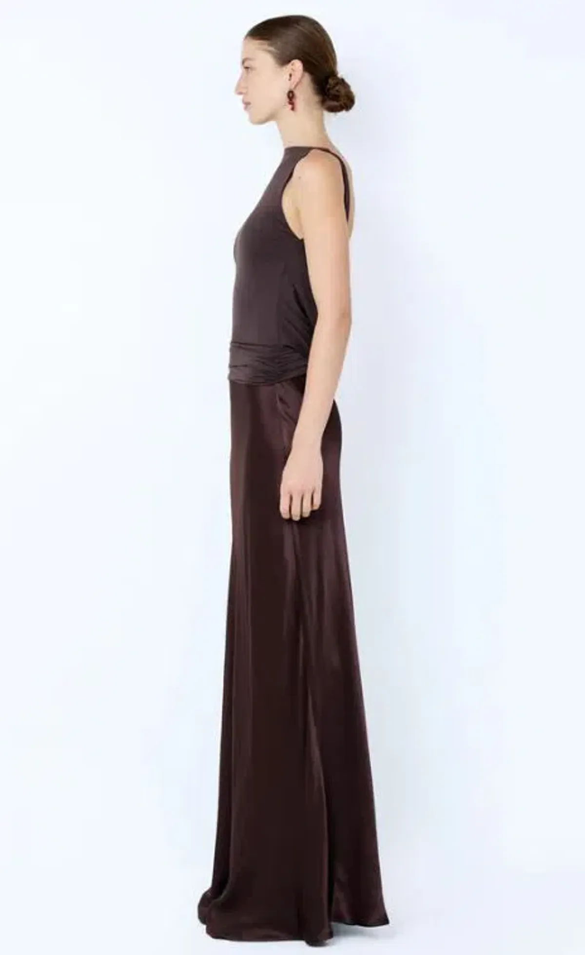 Bec and Bridge Mirabelle Cowl Neck Maxi Dress in Dark Chocolate Size 10 - Image 3
