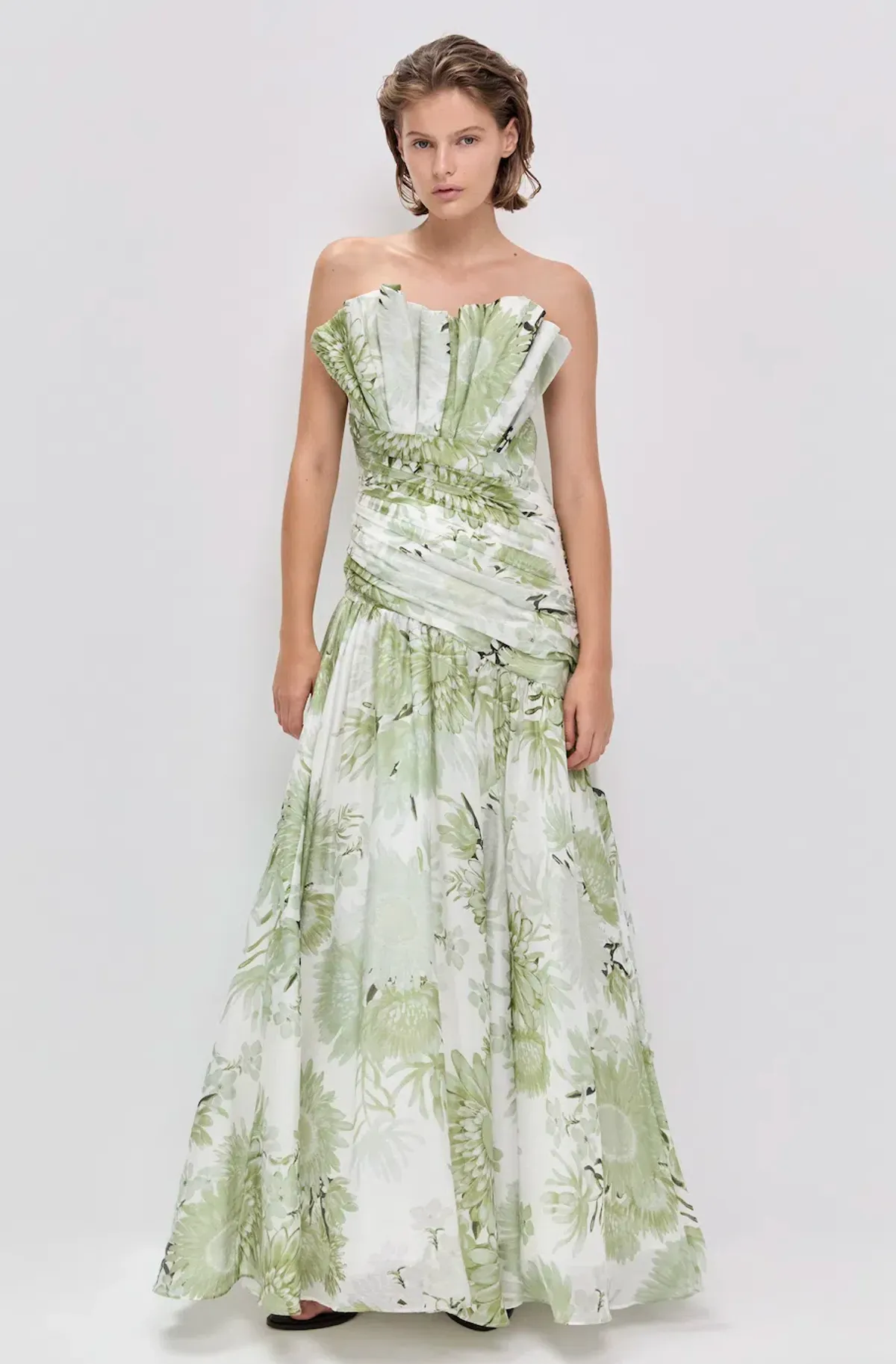 REFLECTOR GOWN | OLIVE NATIVE FLORAL - SIZE 6 - Image 1