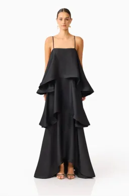 TILLY TIERED MAXI DRESS | BLACK - SIZE 8 for rent on The Volte - image 1