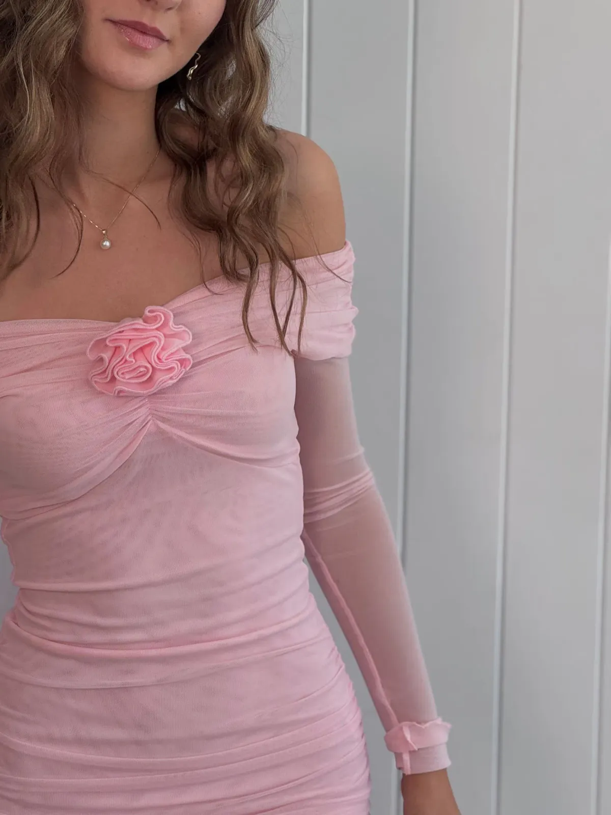 Chosen By Tuchuzy Off Shoulder Mesh Rose Mini (Bubblegum) Size 6 - Image 2