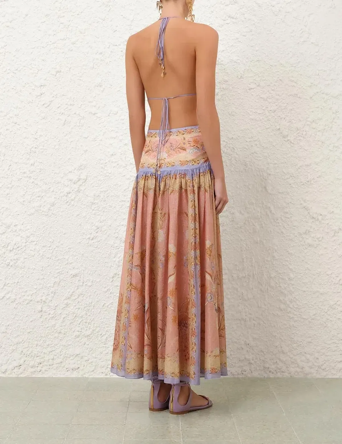 Zimmermann Indra Plunge Halter Maxi Dress - size 1 - Image 3