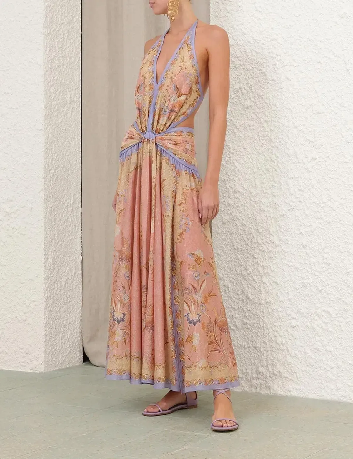 Zimmermann Indra Plunge Halter Maxi Dress - size 1 - Image 2