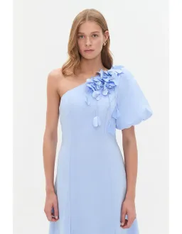 Aje Studio Camille Midi Dress Blue Size 12 for rent on The Volte - image 4