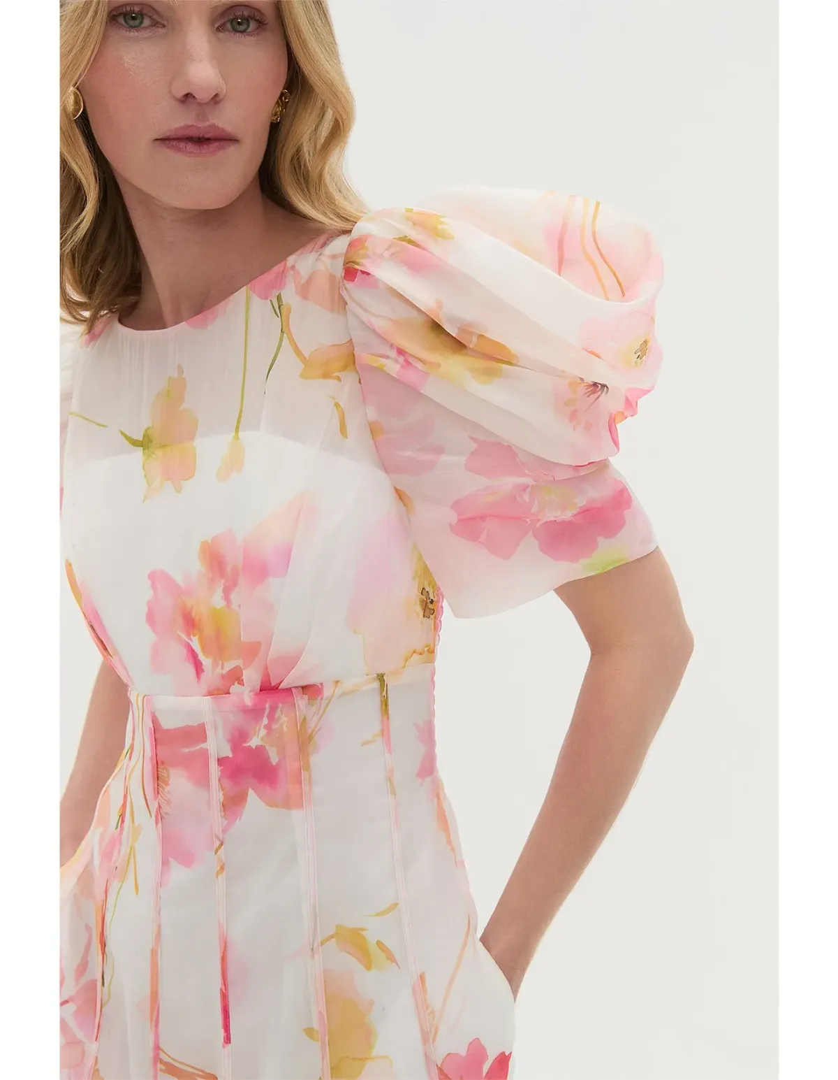 Aje Clementine Midi Dress Floral Size 12 - Image 4