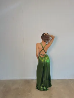 Retrofete Graciane Jumpsuit Green Size Small for rent on The Volte - image 4