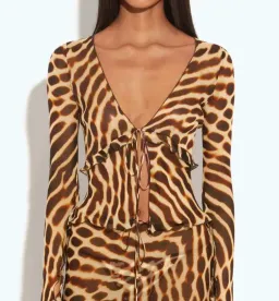 RAT & BOA RENO BLOUSE in Leopard Print XXS (Fits AU 4 - 6) for rent on The Volte - image 4