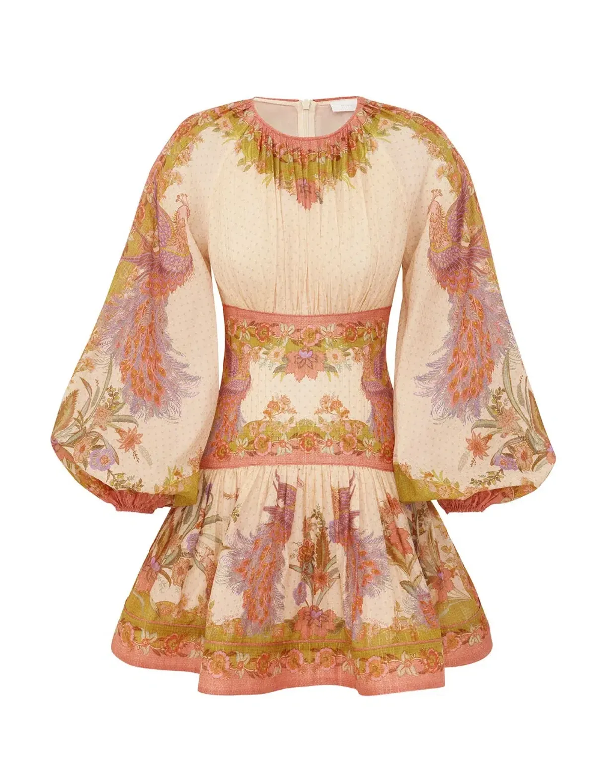 Zimmermann Indra Mini Dress Chartreuse Scarf Floral Size 0 - Image 1