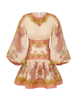 Zimmermann Indra Mini Dress Chartreuse Scarf Floral Size 3 for rent on The Volte - image 1