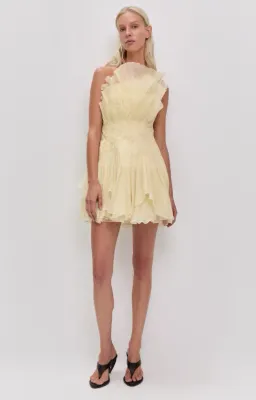 AJE Nisha Mini Dress Pastel Yellow Size 10 for rent on The Volte - image 1
