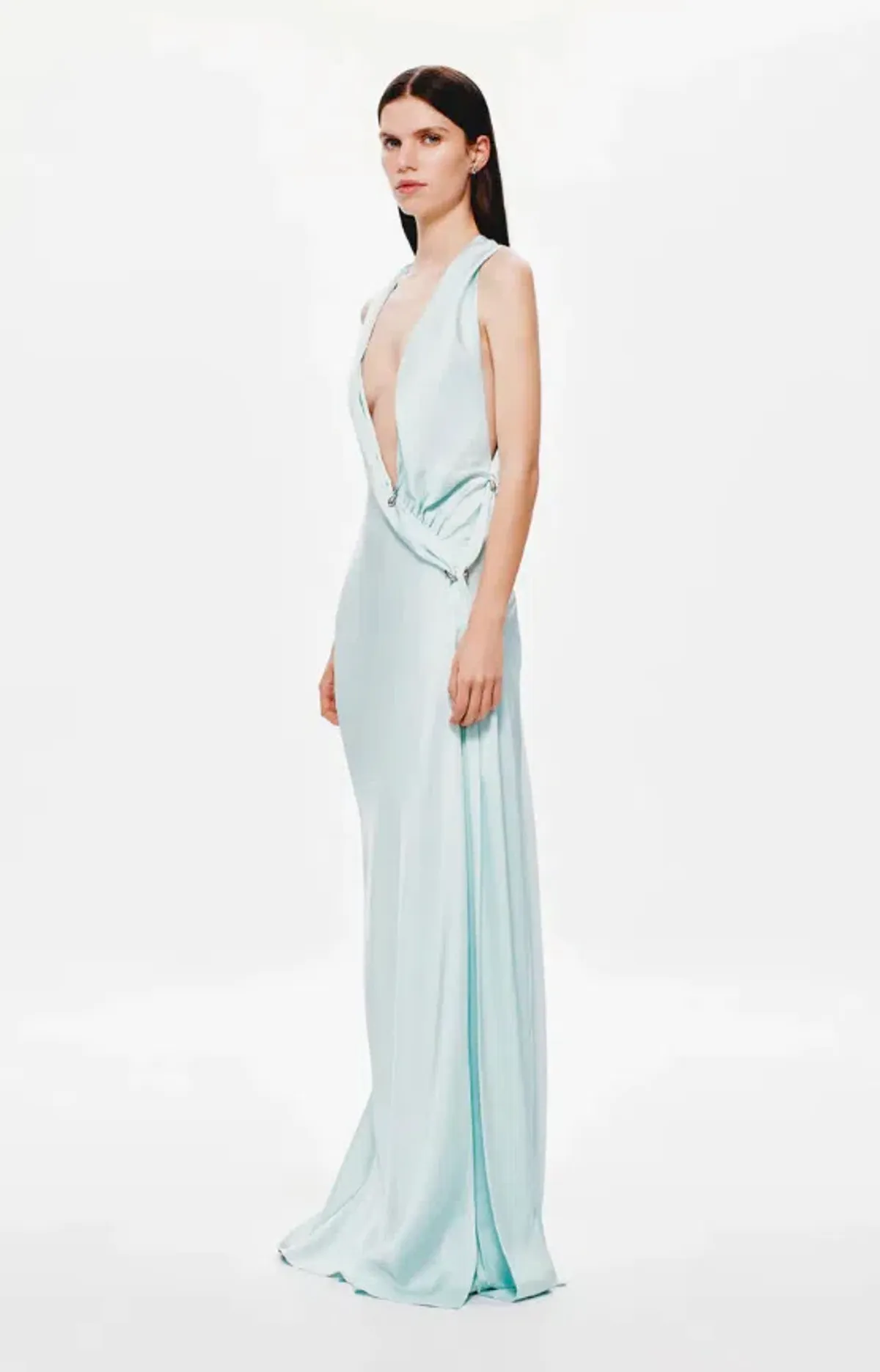 Misha The Harlow Satin Maxi Dress Ice Blue Size XS / AU 6 - Image 4