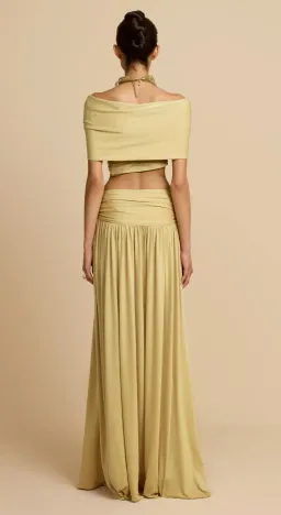 ARCINA ORI ALESSIA CROPPED TOP AND MAXI SKIRT SET SAND YELLOW XS / AU 6 for rent on The Volte - image 8