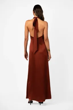One Fell Swoop Caira Gown – Terra Rosa Satin Blush Size 8 for rent on The Volte - image 4