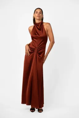 One Fell Swoop Caira Gown – Terra Rosa Satin Blush Size 8 for rent on The Volte - image 6
