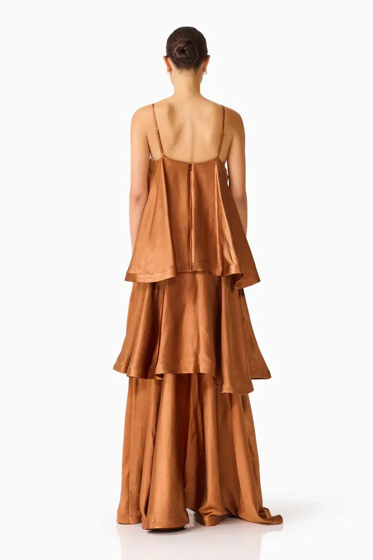 Elliatt Tilly Tiered Maxi Dress in Toffee Brown Size 8 - Image 3