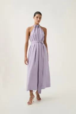 Aje Mariel Trapeze Midi Dress Lilac Size 16 for rent on The Volte - image 3