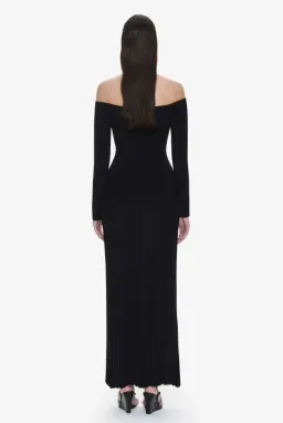 Christopher Esber Salacia Pleated Off Shoulder Dress Black Size L for rent on The Volte - image 2