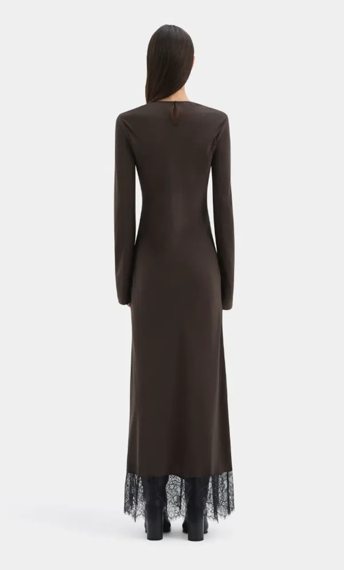 Sir the Label Aries Long Sleeve Gown Bitter Chocolate Size 2 - Image 2