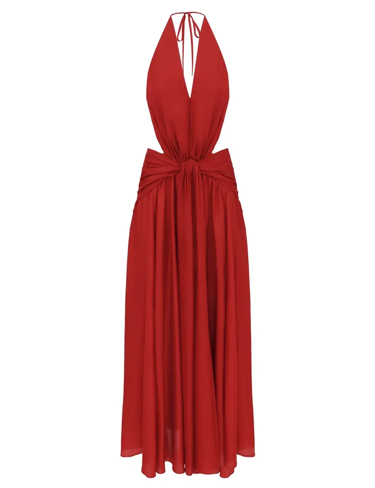 Zimmermann Indra Plunge Halter Maxi Dress Raspberry Size 1 - Image 1