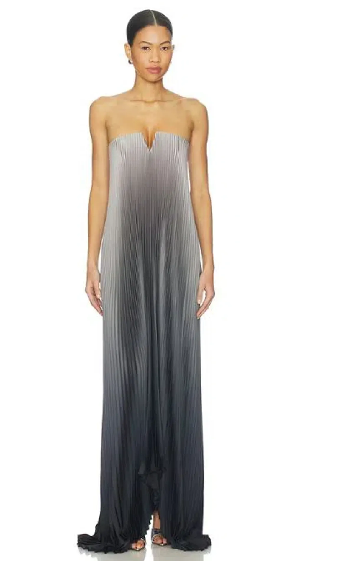Lidee Black Tie Gown in Smoke Ombre Size 12 - Image 3