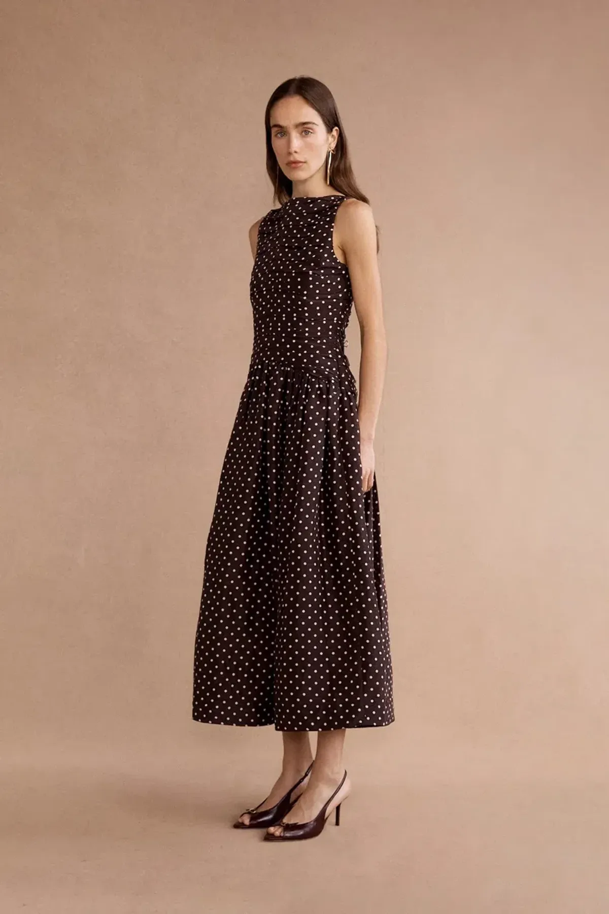 Lovaan Val Midi Dress Cacao Spot Size 10 - Image 2