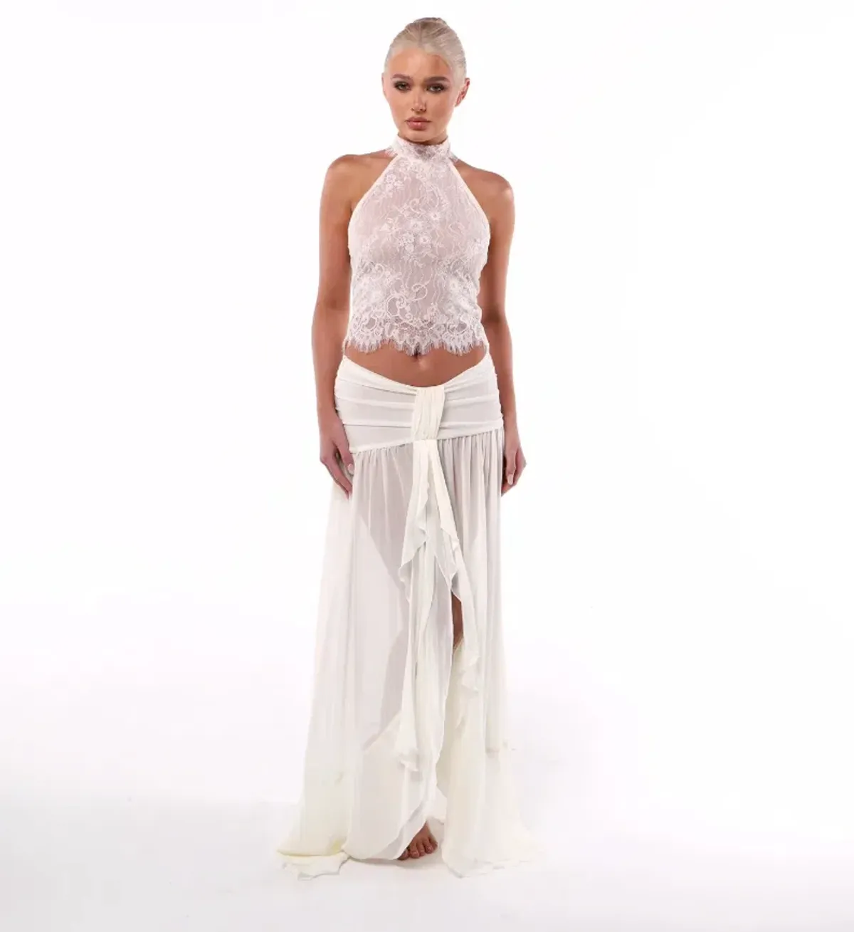 Ooh The Label Poppy Top Wilhelmina Skirt Set White Size XS / AU 6 - Image 1