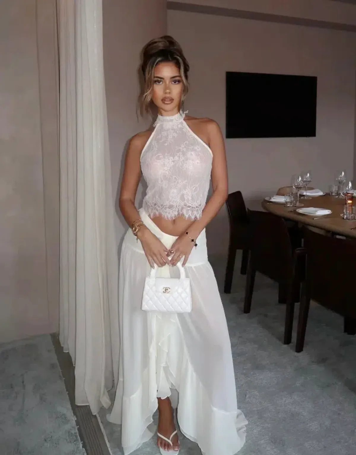 Ooh The Label Poppy Top Wilhelmina Skirt Set White Size XS / AU 6 - Image 2