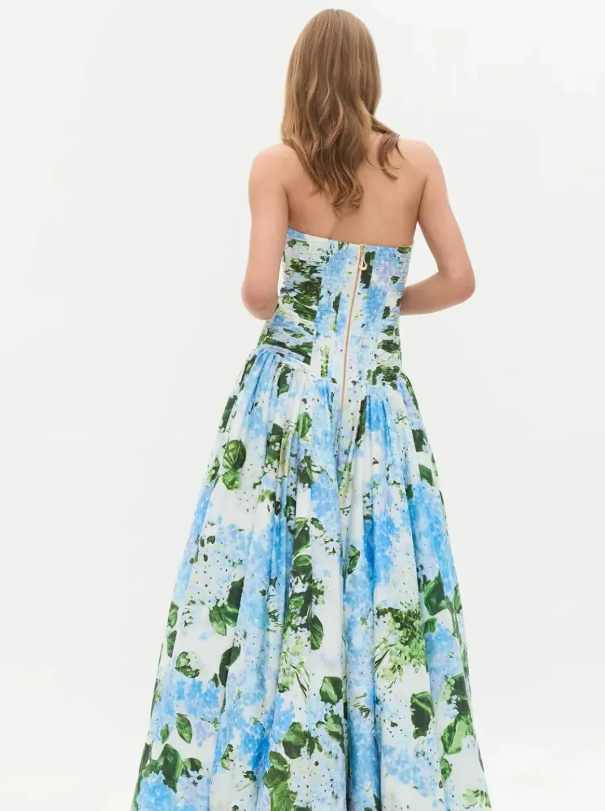 Aje Maxi Bubble Hem Dress in Blue Hydrangea Size 4 - Image 3