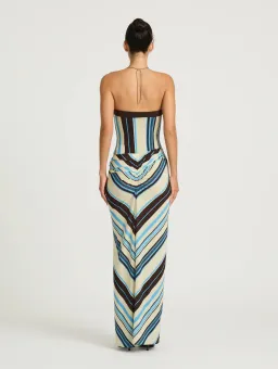 BENNI RUMI STRAPLESS MAXI OCEAN STRIPE SIZE 8 for rent on The Volte - image 4