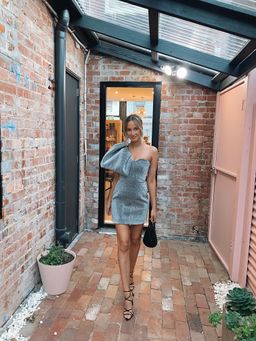 Camilla and Marc Gabrielle Mini Dress Silver Size 6 for rent on The Volte - image 1