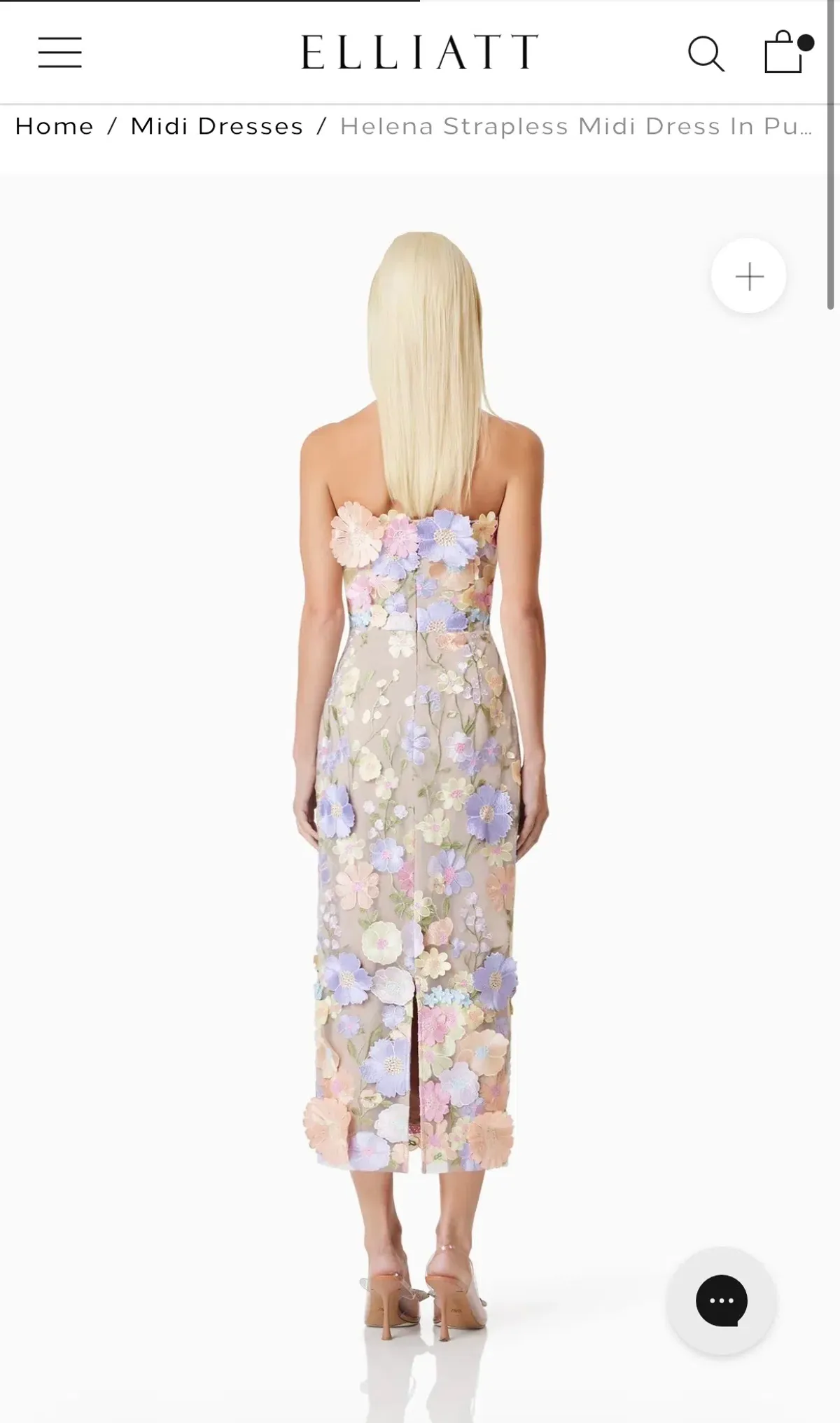 Elliat Helena Strapless Midi Dress in Purple Size S(8) - Image 2