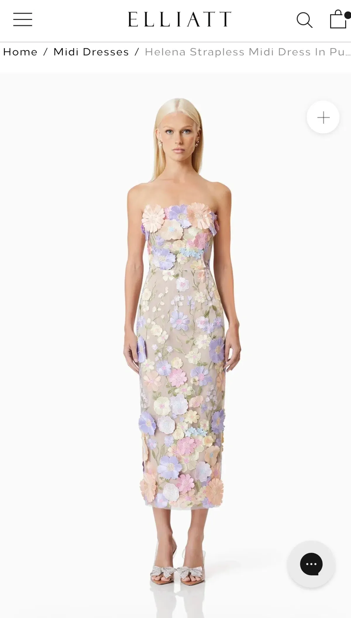 Elliat Helena Strapless Midi Dress in Purple Size S(8) - Image 1