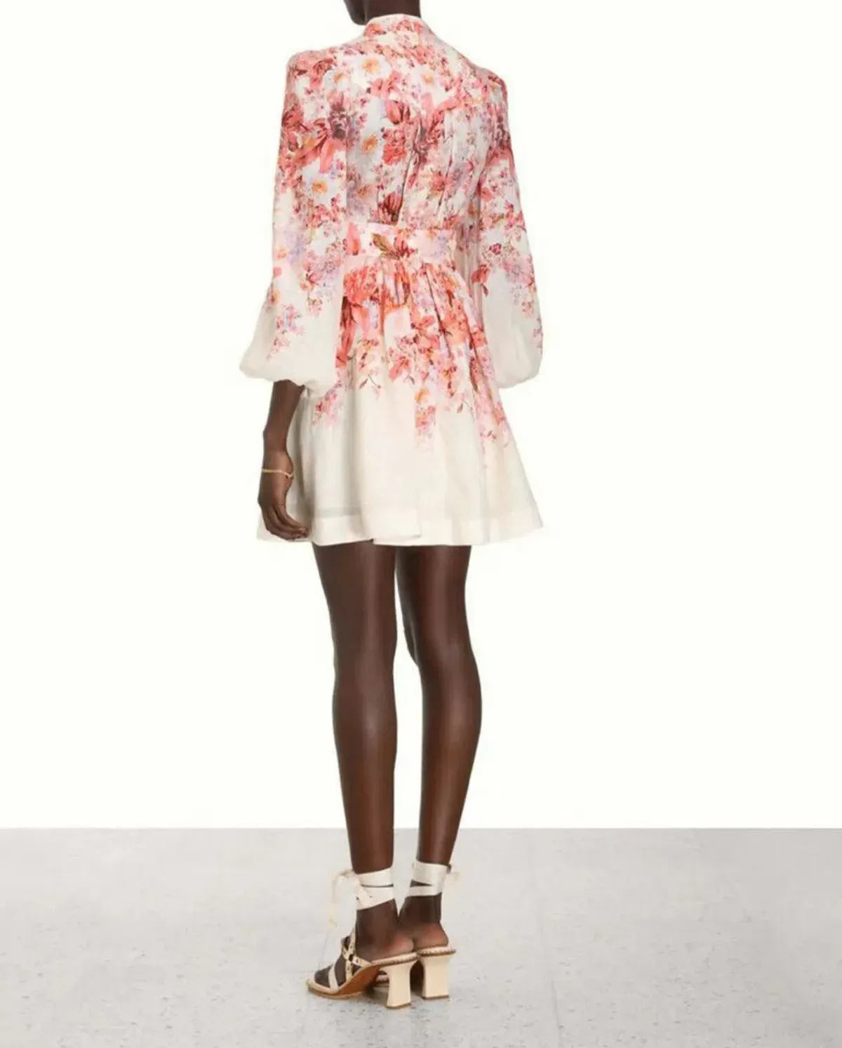 Zimmermann Devi Plunge Mini Dress in Floral Size 1 AU 10 - Image 3