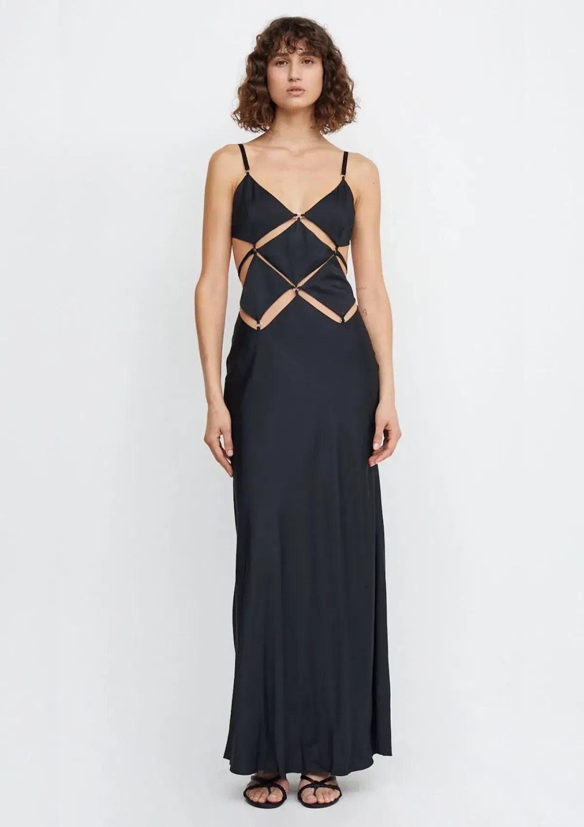 Bec & Bridge Diamond Days Strap Maxi Dress Black Size 6 - Image 1