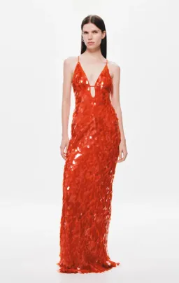 Misha Sapphire Sequin Maxi Dress in Red Sequin Size M / AU 10 for rent on The Volte - image 4